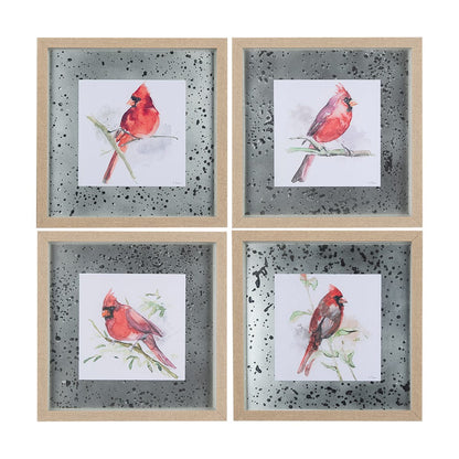 Mercana - Cardinal I by Mercana Studio a Hand Embellished Textured Framed Art Print Matted under Glass - 14234 view 8