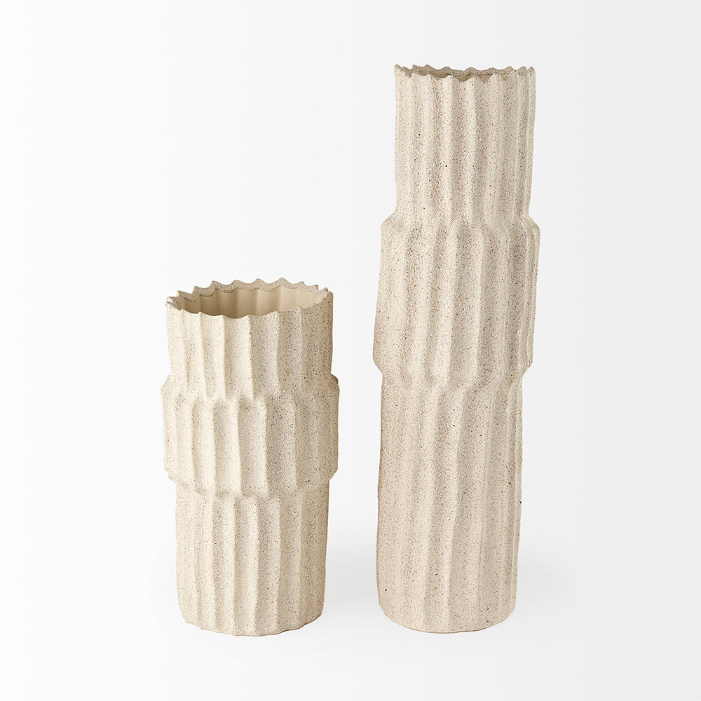 Mercana - Cardon 14.4H Cream Ceramic Vase - 69473 view 2
