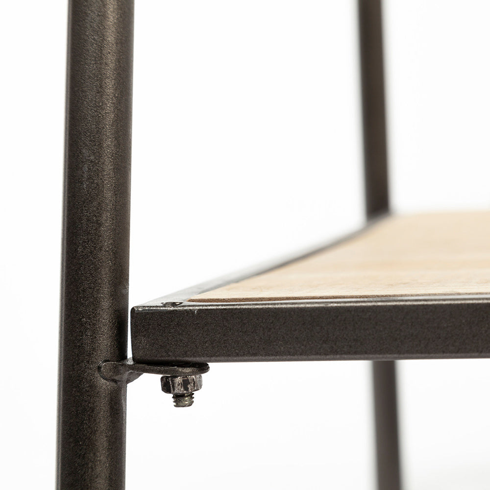 Mercana - Carell 31L x 18W Black Metal And Wood Shelf Hall Tree - 68821_CLOSEOUT view 6