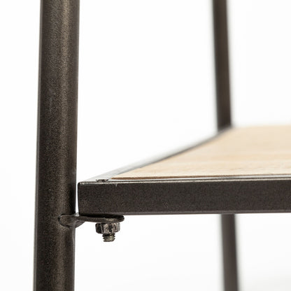 Mercana - Carell 31L x 18W Black Metal And Wood Shelf Hall Tree - 68821_CLOSEOUT view 6