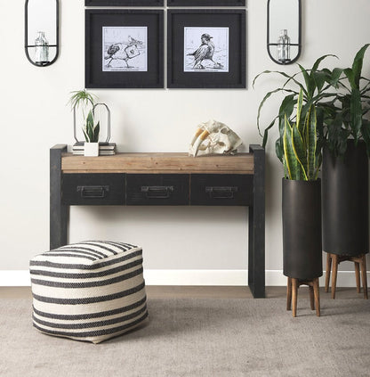 Mercana - Carga 48L x 12W Black Metal Frame Brown Wooden Top Console Table W/Storage - 50018_CLOSEOUT view 12