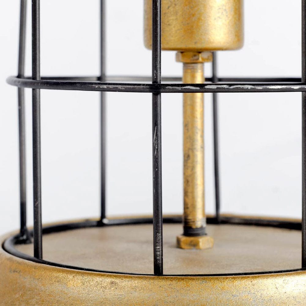 Mercana - Carkner I 38"H Gun-Metal Grey Cylindrical Metal Cage Table Lamp - 65378 view 2