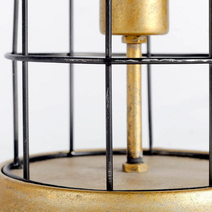 Mercana - Carkner I 38"H Gun-Metal Grey Cylindrical Metal Cage Table Lamp - 65378 view 2