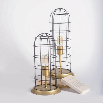 Mercana - Carkner I 38"H Gun-Metal Grey Cylindrical Metal Cage Table Lamp - 65378 view 3