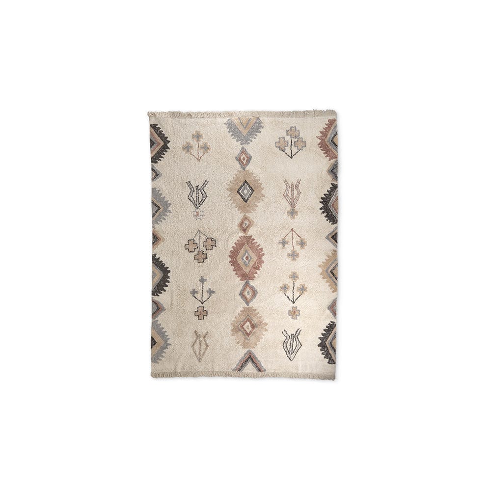 Mercana - Carla 5x8 Earthy Neutrals Patterned Cotton Area Rug - 69763_CLOSEOUT view 1