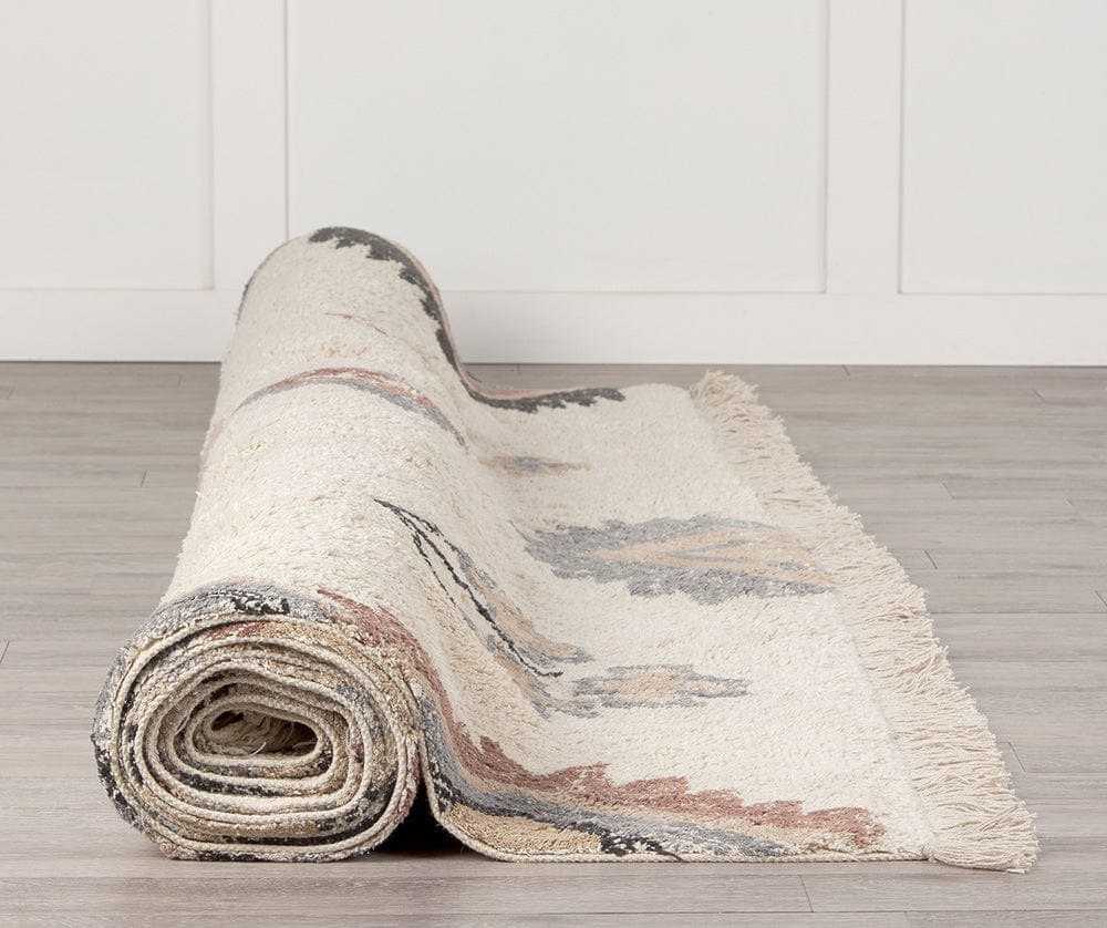 Mercana - Carla 5x8 Earthy Neutrals Patterned Cotton Area Rug - 69763_CLOSEOUT view 2