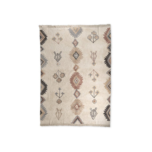 Mercana - Carla 8x10 Earthy Neutrals Patterned Cotton Area Rug - 69764 view 1