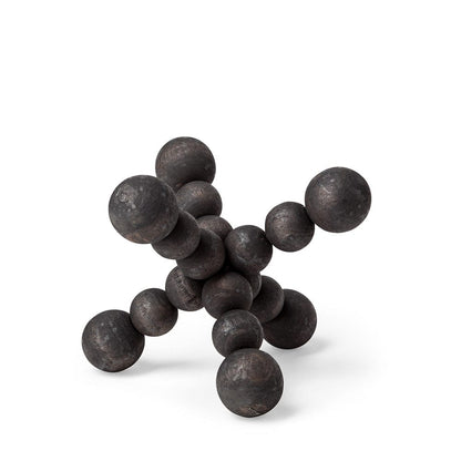 Mercana - Carollan I Small 7L x 7W Black Geometric Wood Ball Jack - 68670 view 1