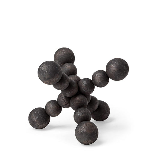 Mercana - Carollan I Small 7L x 7W Black Geometric Wood Ball Jack - 68670 view 1