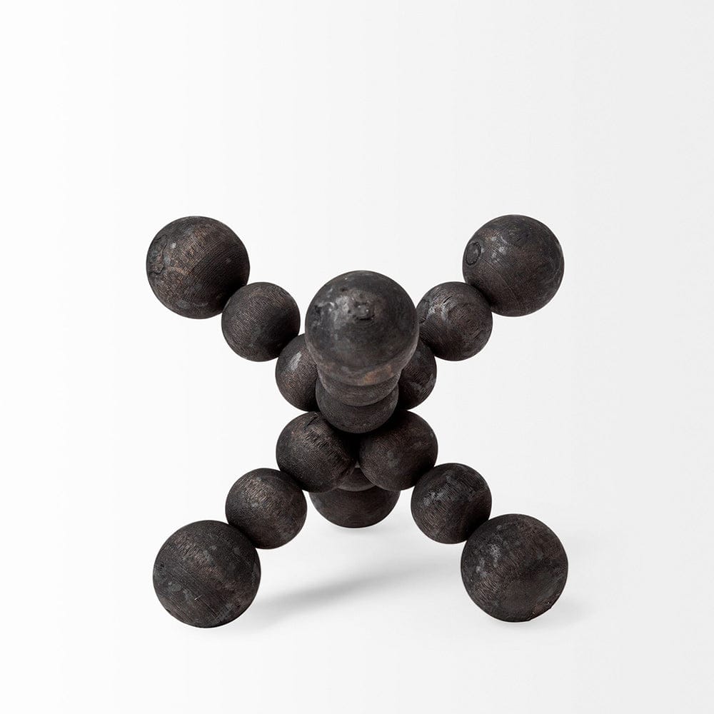 Mercana - Carollan I Small 7L x 7W Black Geometric Wood Ball Jack - 68670 view 2