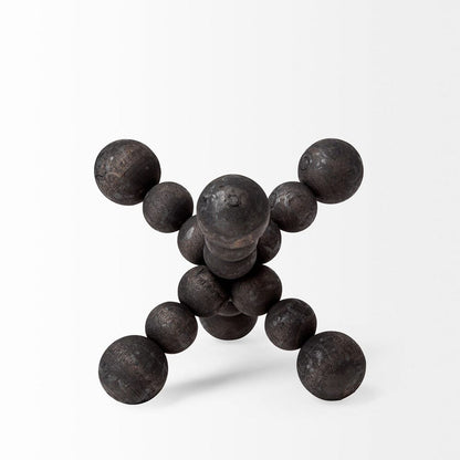 Mercana - Carollan I Small 7L x 7W Black Geometric Wood Ball Jack - 68670 view 2