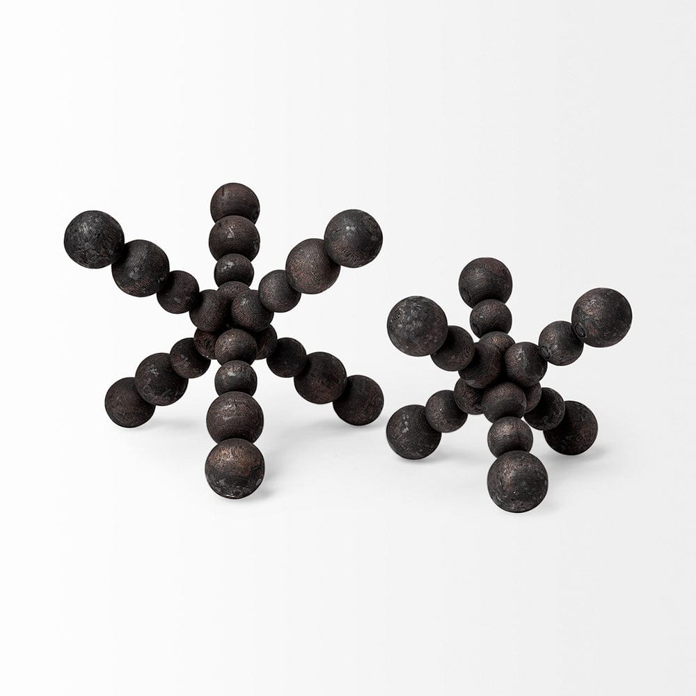 Mercana - Carollan I Small 7L x 7W Black Geometric Wood Ball Jack - 68670 view 3
