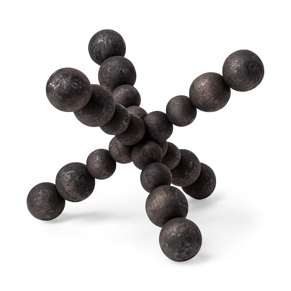 Mercana - Carollan II Large 9L x 9W Black Geometric Wood Ball Jack - 68671 view 1