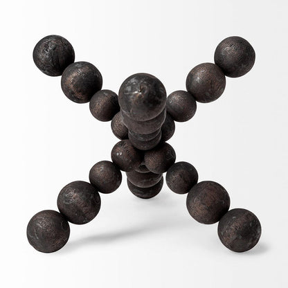 Mercana - Carollan II Large 9L x 9W Black Geometric Wood Ball Jack - 68671 view 2