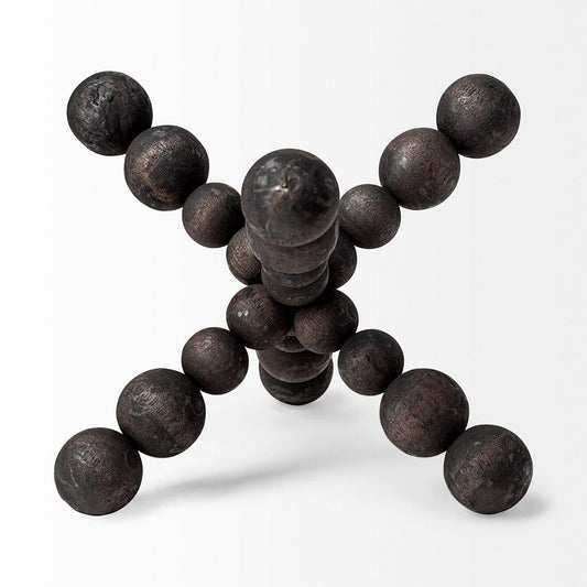 Mercana - Carollan II Large 9L x 9W Black Geometric Wood Ball Jack - 68671 view 2