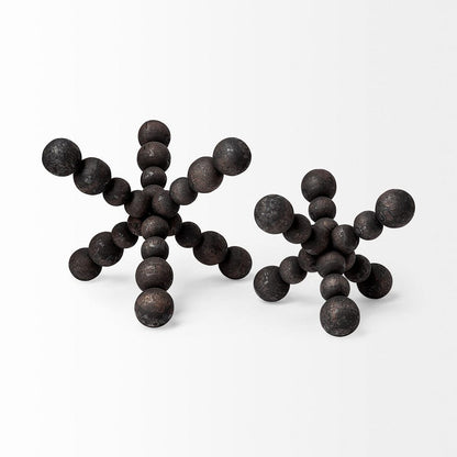 Mercana - Carollan II Large 9L x 9W Black Geometric Wood Ball Jack - 68671 view 3