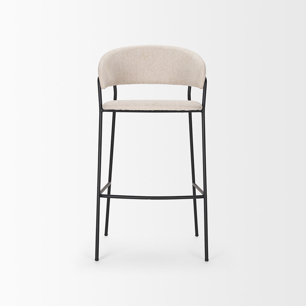 Mercana - Carolyn Bar Stool w/ Oatmeal Fabric & Matte Black Metal - 70246 view 2