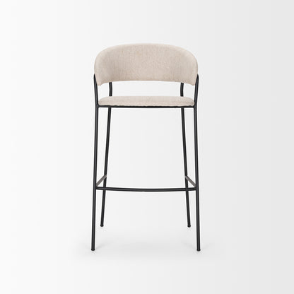 Mercana - Carolyn Bar Stool w/ Oatmeal Fabric & Matte Black Metal - 70246 view 2