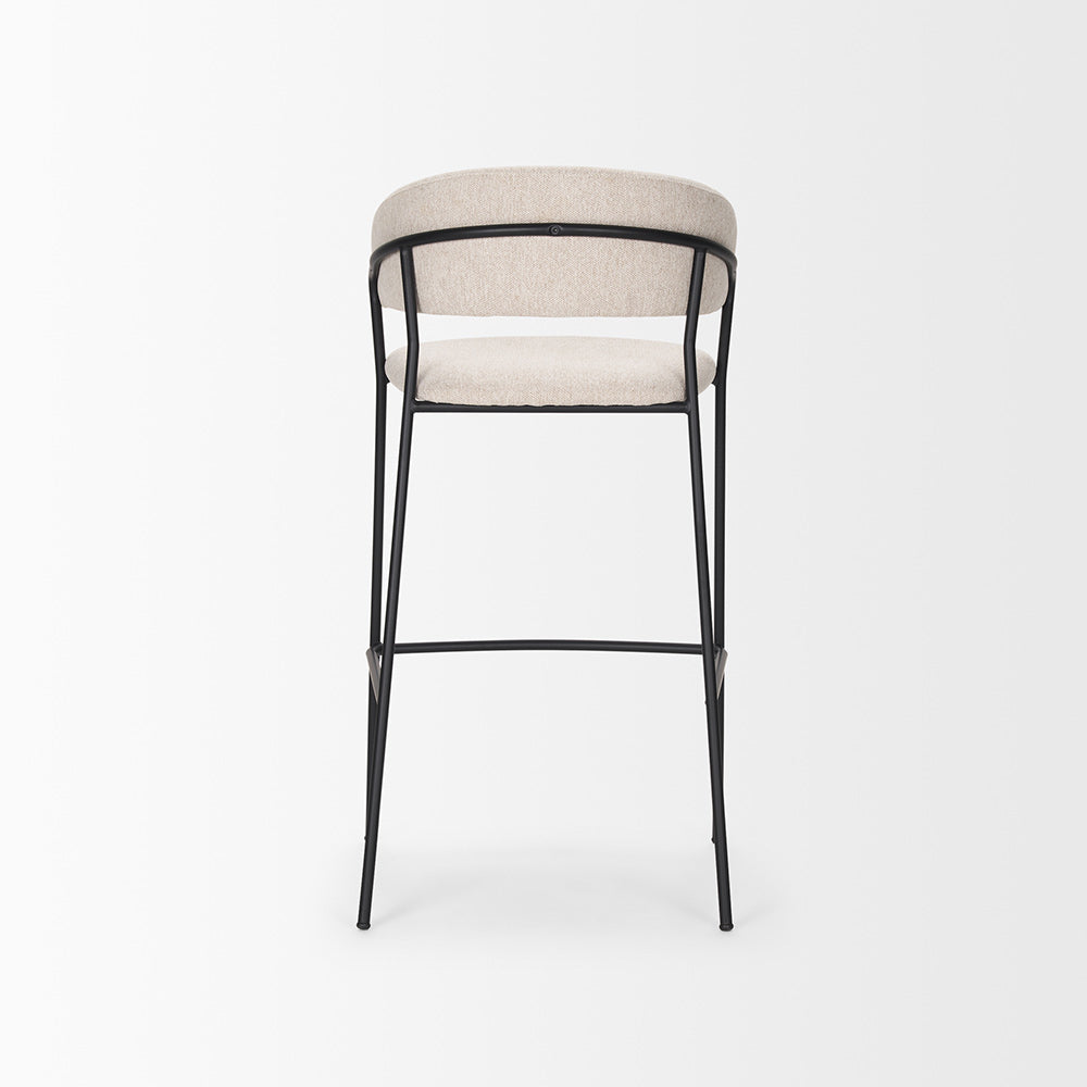 Mercana - Carolyn Bar Stool w/ Oatmeal Fabric & Matte Black Metal - 70246 view 4