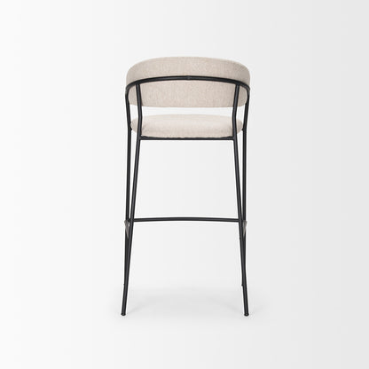 Mercana - Carolyn Bar Stool w/ Oatmeal Fabric & Matte Black Metal - 70246 view 4