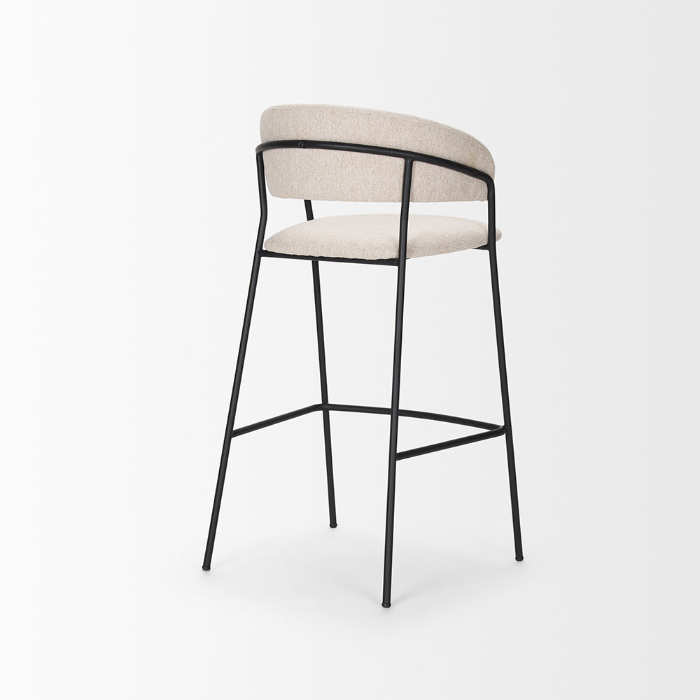 Mercana - Carolyn Bar Stool w/ Oatmeal Fabric & Matte Black Metal - 70246 view 5