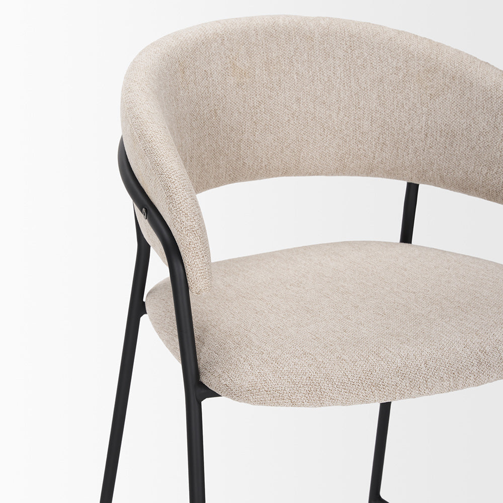 Mercana - Carolyn Bar Stool w/ Oatmeal Fabric & Matte Black Metal - 70246 view 7