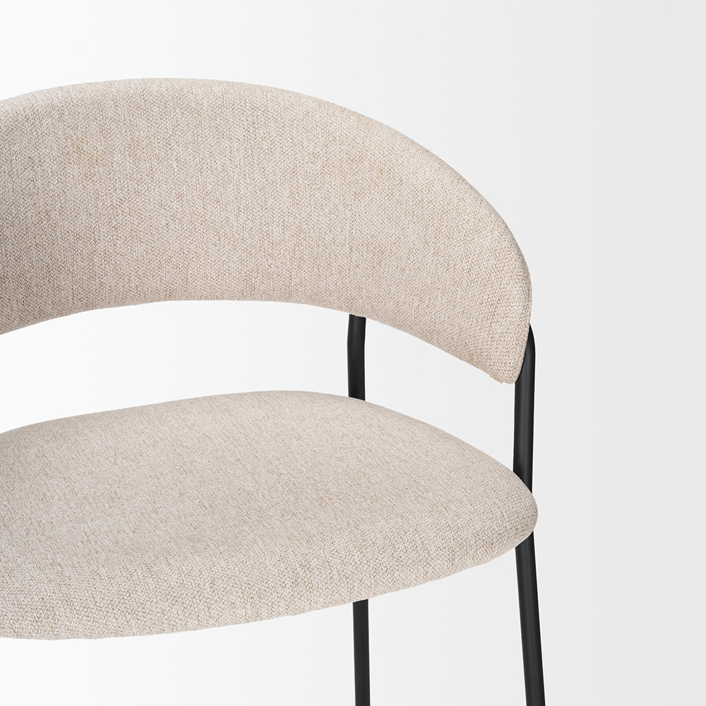 Mercana - Carolyn Bar Stool w/ Oatmeal Fabric & Matte Black Metal - 70246 view 8