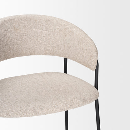 Mercana - Carolyn Bar Stool w/ Oatmeal Fabric & Matte Black Metal - 70246 view 8