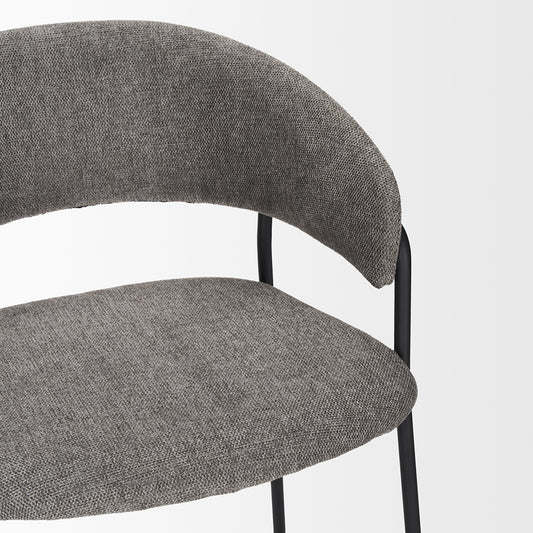 Mercana - Carolyn Counter Stool w/ Gray Fabric & Matte Black Metal - 70463_CLOSEOUT view 2