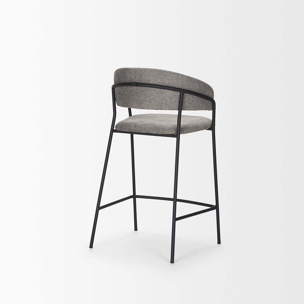 Mercana - Carolyn Counter Stool w/ Gray Fabric & Matte Black Metal - 70463_CLOSEOUT view 8