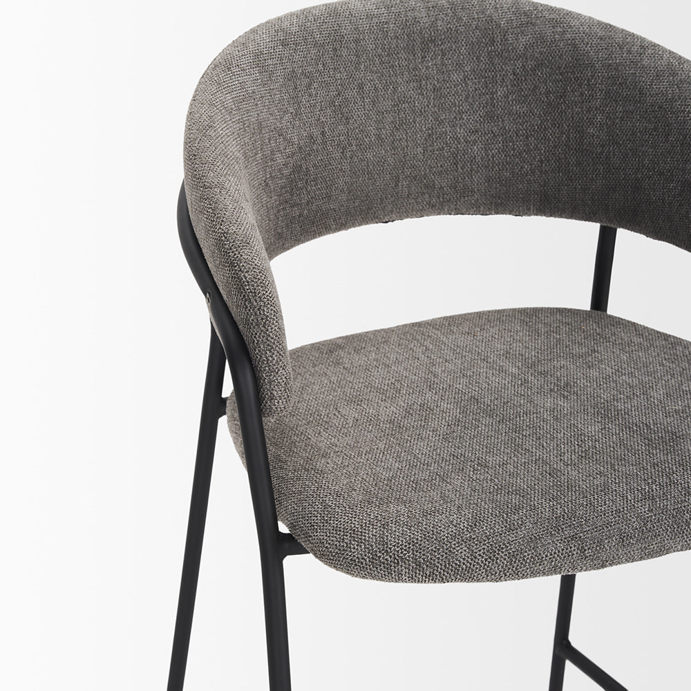 Mercana - Carolyn Counter Stool w/ Gray Fabric & Matte Black Metal - 70463_CLOSEOUT view 10