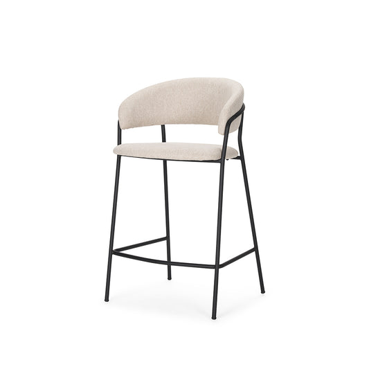 Mercana - Carolyn Counter Stool w/ Oatmeal Fabric & Matte Black Metal - 70245 view 1
