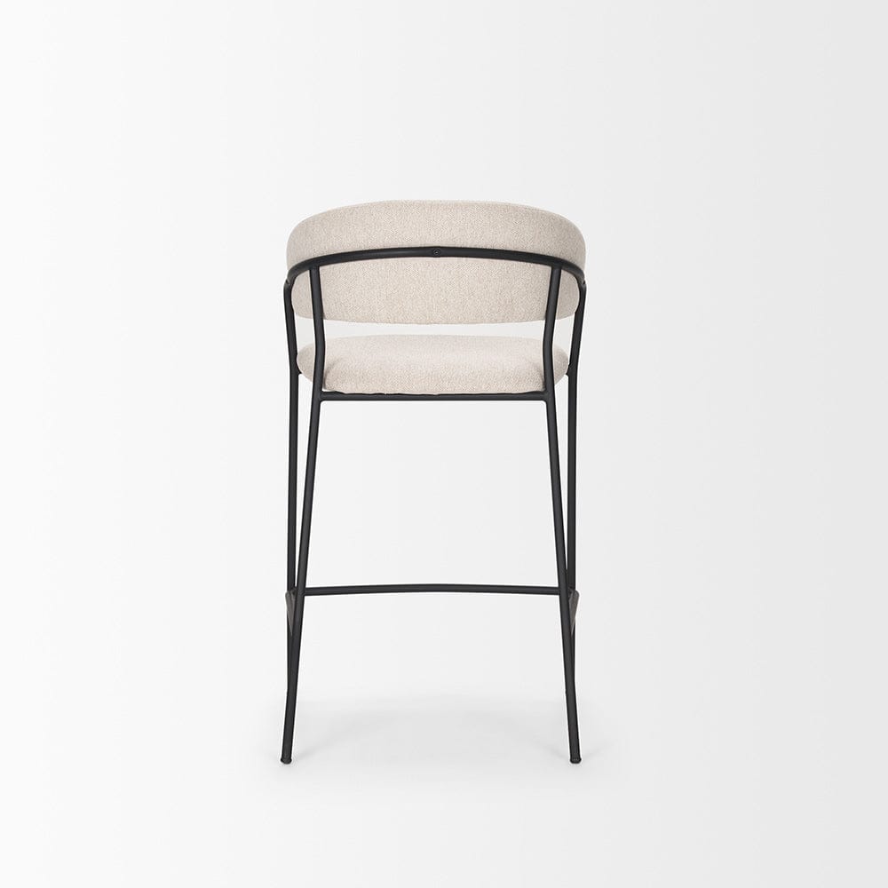 Mercana - Carolyn Counter Stool w/ Oatmeal Fabric & Matte Black Metal - 70245 view 4