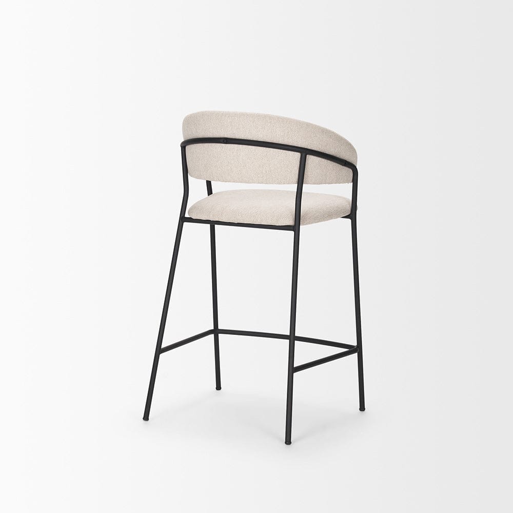 Mercana - Carolyn Counter Stool w/ Oatmeal Fabric & Matte Black Metal - 70245 view 5