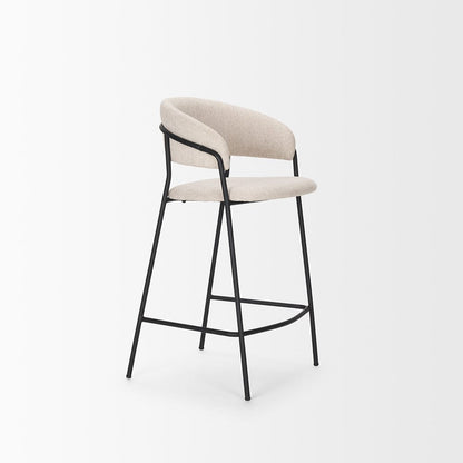 Mercana - Carolyn Counter Stool w/ Oatmeal Fabric & Matte Black Metal - 70245 view 6
