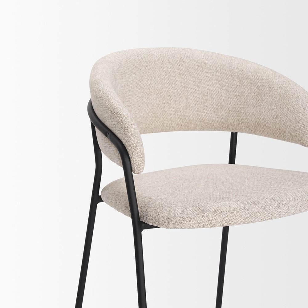 Mercana - Carolyn Counter Stool w/ Oatmeal Fabric & Matte Black Metal - 70245 view 7