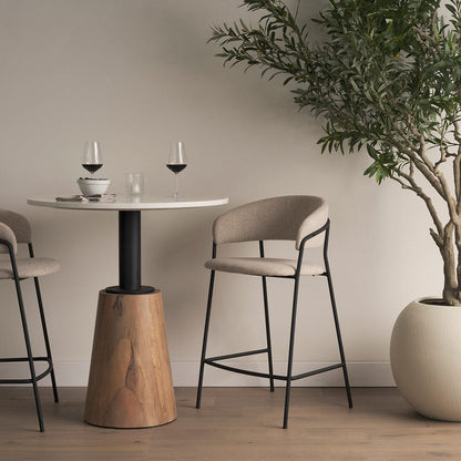 Mercana - Carolyn Counter Stool w/ Oatmeal Fabric & Matte Black Metal - 70245 view 10