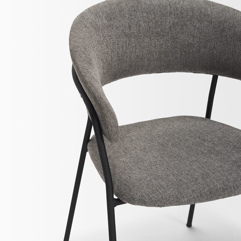 Mercana - Carolyn Dining Chair w/ Gray Fabric & Matte Black Metal (Set of 2) - 70465 view 7