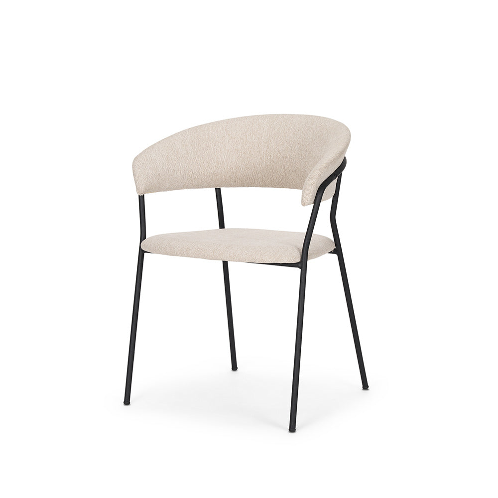 Mercana - Carolyn Dining Chair w/ Oatmeal Fabric & Matte Black Metal (Set of 2) - 70247 view 1