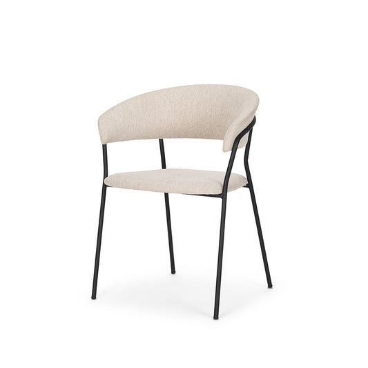 Mercana - Carolyn Dining Chair w/ Oatmeal Fabric & Matte Black Metal (Set of 2) - 70247 view 1