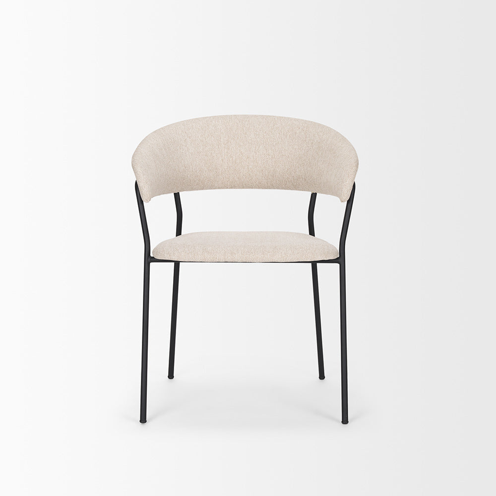 Mercana - Carolyn Dining Chair w/ Oatmeal Fabric & Matte Black Metal (Set of 2) - 70247 view 2