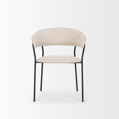 Mercana - Carolyn Dining Chair w/ Oatmeal Fabric & Matte Black Metal (Set of 2) - 70247 view 2