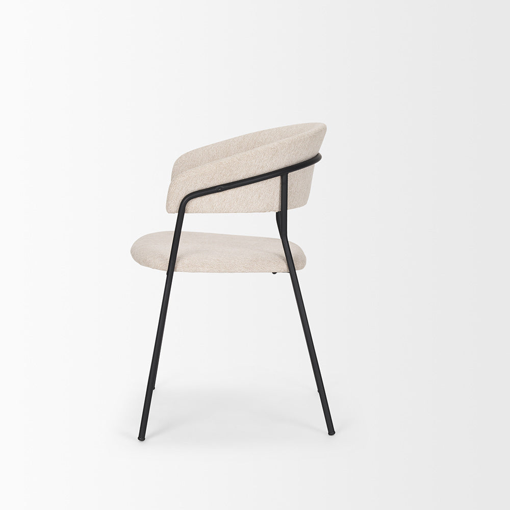 Mercana - Carolyn Dining Chair w/ Oatmeal Fabric & Matte Black Metal (Set of 2) - 70247 view 3