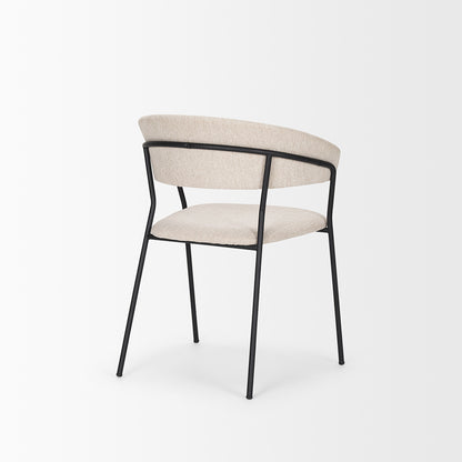 Mercana - Carolyn Dining Chair w/ Oatmeal Fabric & Matte Black Metal (Set of 2) - 70247 view 5