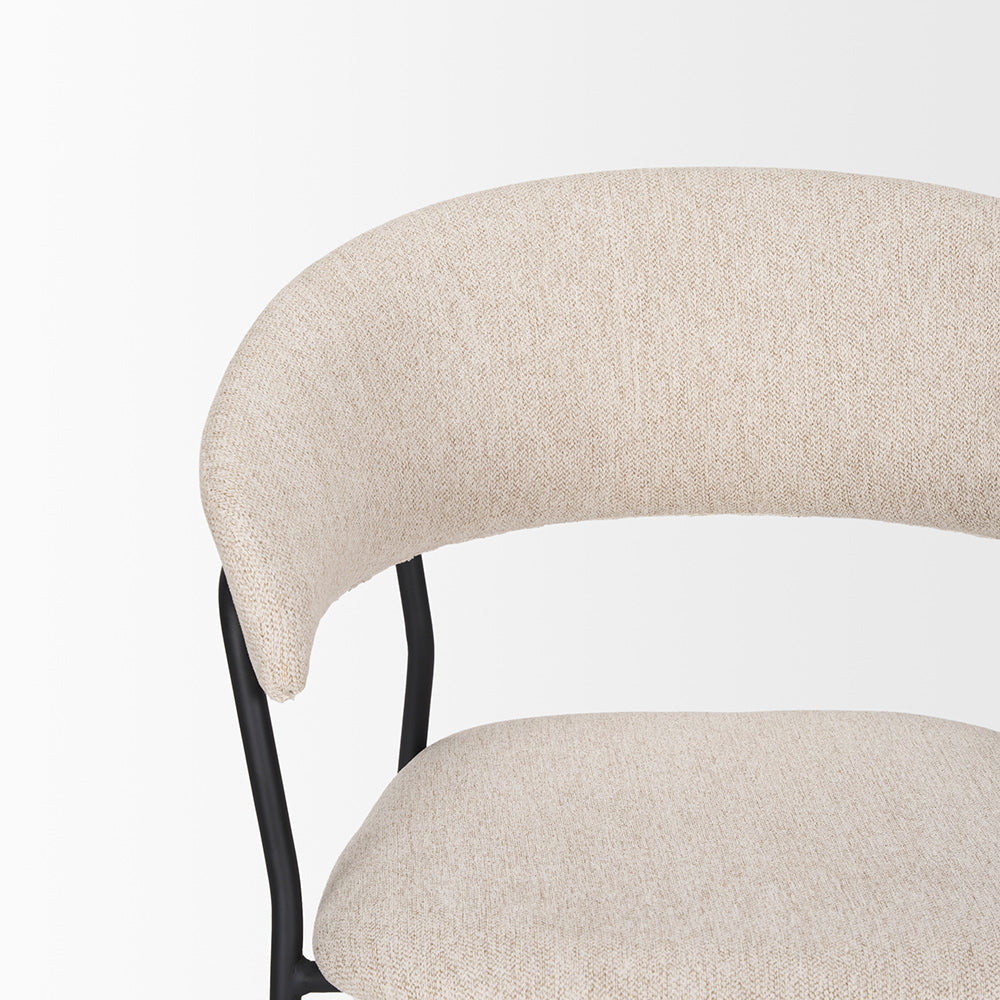 Mercana - Carolyn Dining Chair w/ Oatmeal Fabric & Matte Black Metal (Set of 2) - 70247 view 7
