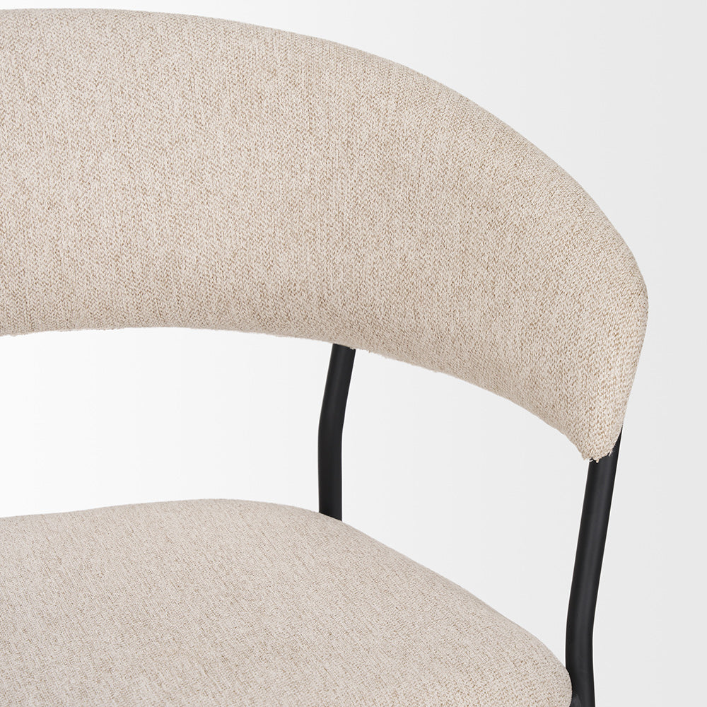 Mercana - Carolyn Dining Chair w/ Oatmeal Fabric & Matte Black Metal (Set of 2) - 70247 view 8