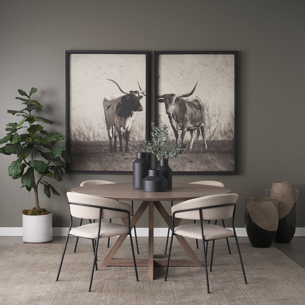 Mercana - Carolyn Dining Chair w/ Oatmeal Fabric & Matte Black Metal (Set of 2) - 70247 view 11