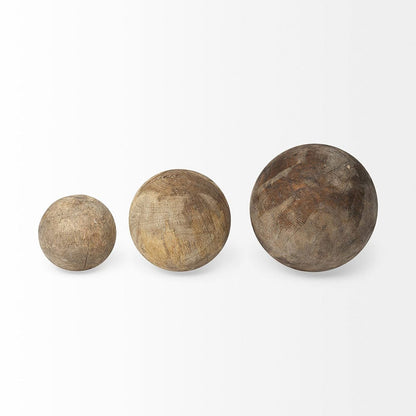 Mercana - Carrick Natural Wood Decorative Spheres (Set of 3) - 68856 view 3