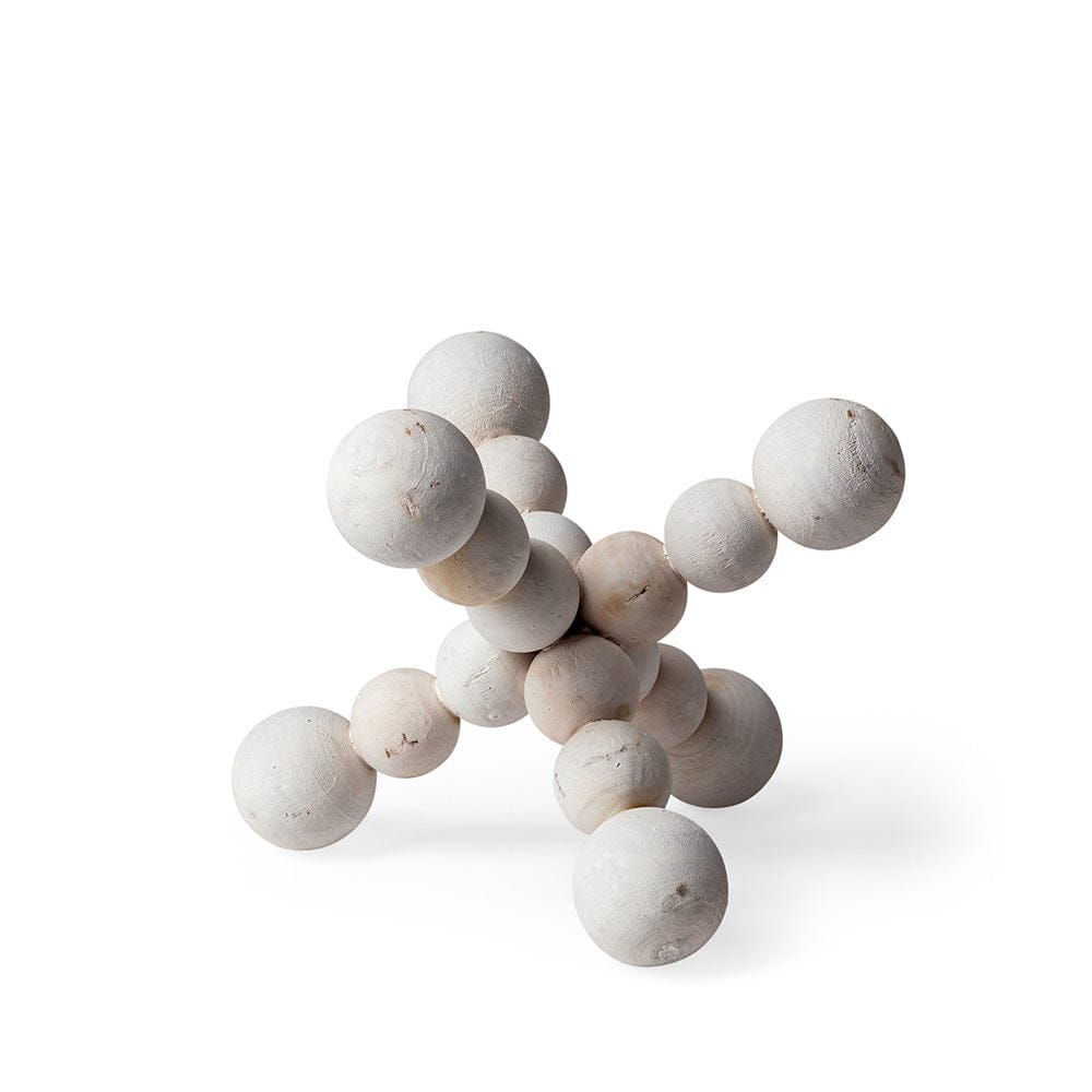 Mercana - Carrollton I Small 7L x 7W Off-White Geometric Wood Ball Jack - 68668 view 1