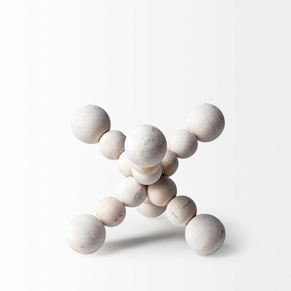 Mercana - Carrollton I Small 7L x 7W Off-White Geometric Wood Ball Jack - 68668 view 2
